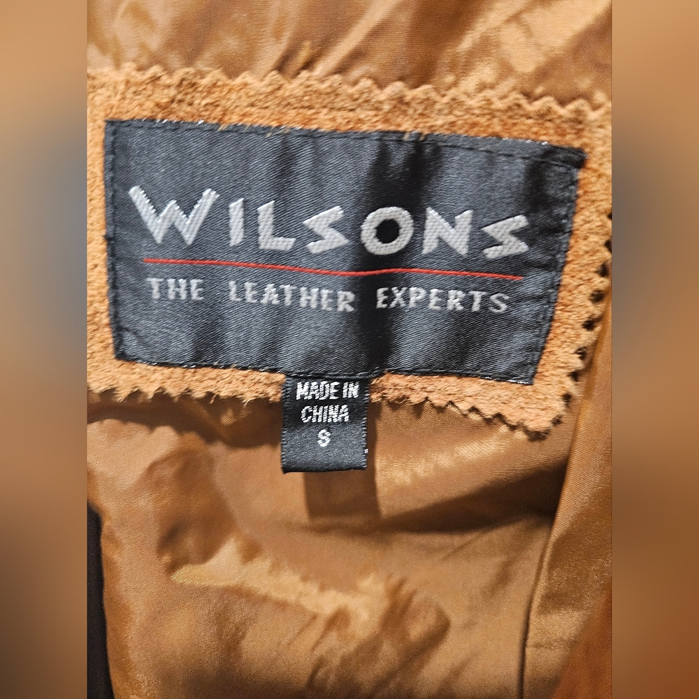 Vintage Wilsons Brown Suede Fringe Jacket Westerncore Cowboy Small - Picture 8 of 9